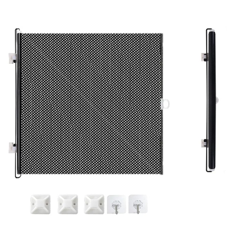 Retractable Pet Safety Gate Folding Mesh Barrier Fence For Stairs And Doorways 1
