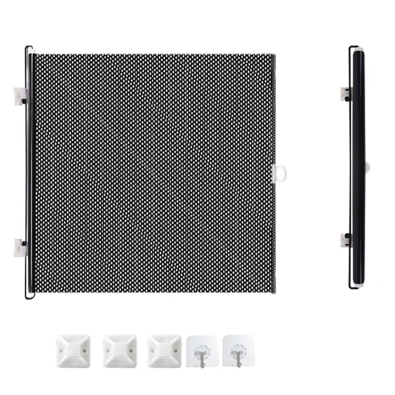 Retractable Pet Safety Gate Folding Mesh Barrier Fence For Stairs And Doorways 2