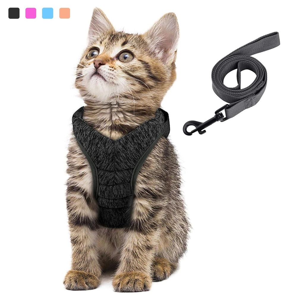 Adjustable Anti Escape Cat Harness And Leash Soft Breathable Kitten Vest 9