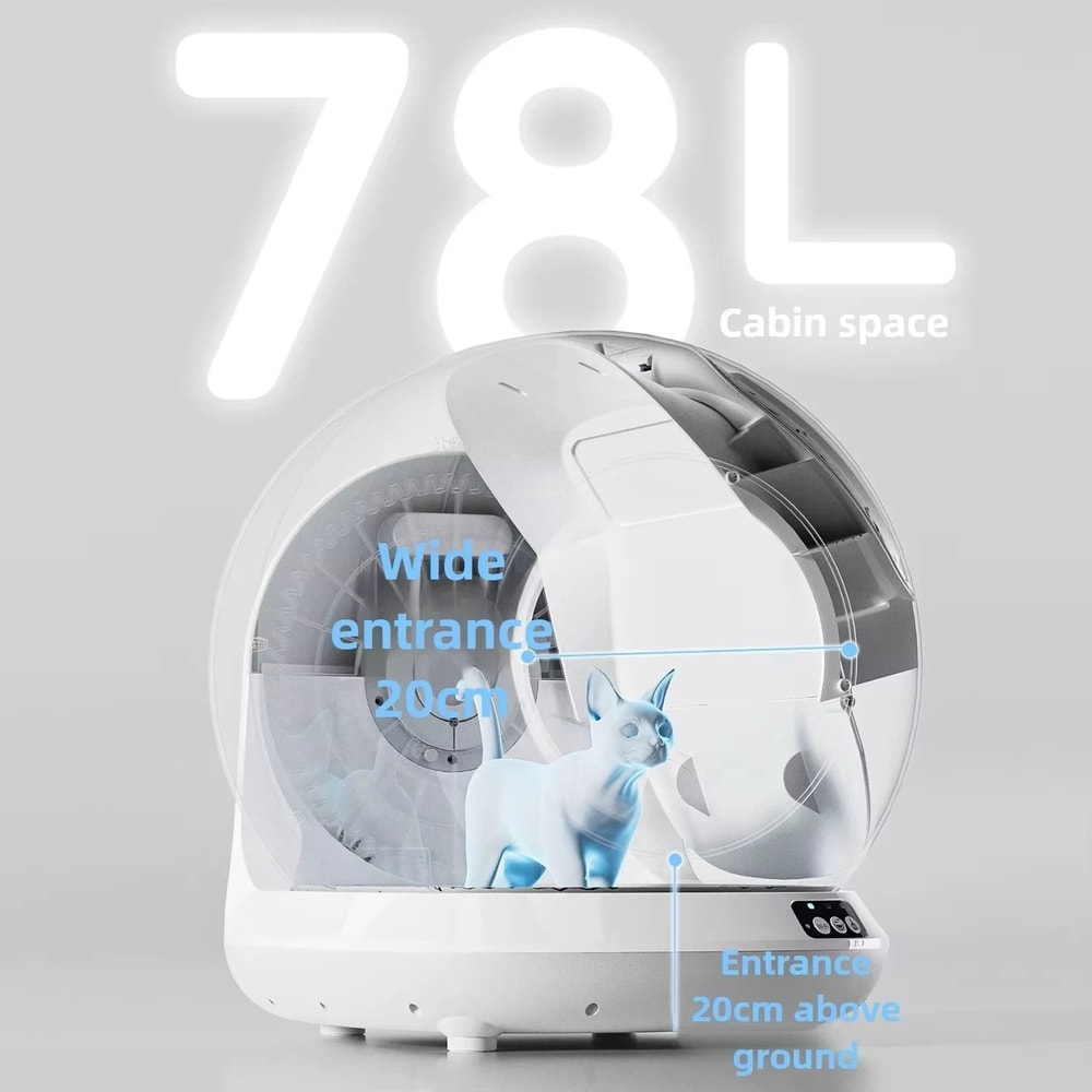 78L Self Cleaning Cat Litter Box Smart Automatic Enclosed Cat Toilet With App Control 7