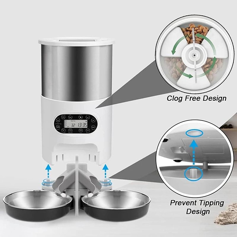 Smart Automatic Cat Feeder With APP Control Double Meal Pet Food Dispenser For Cats And Dogs 10