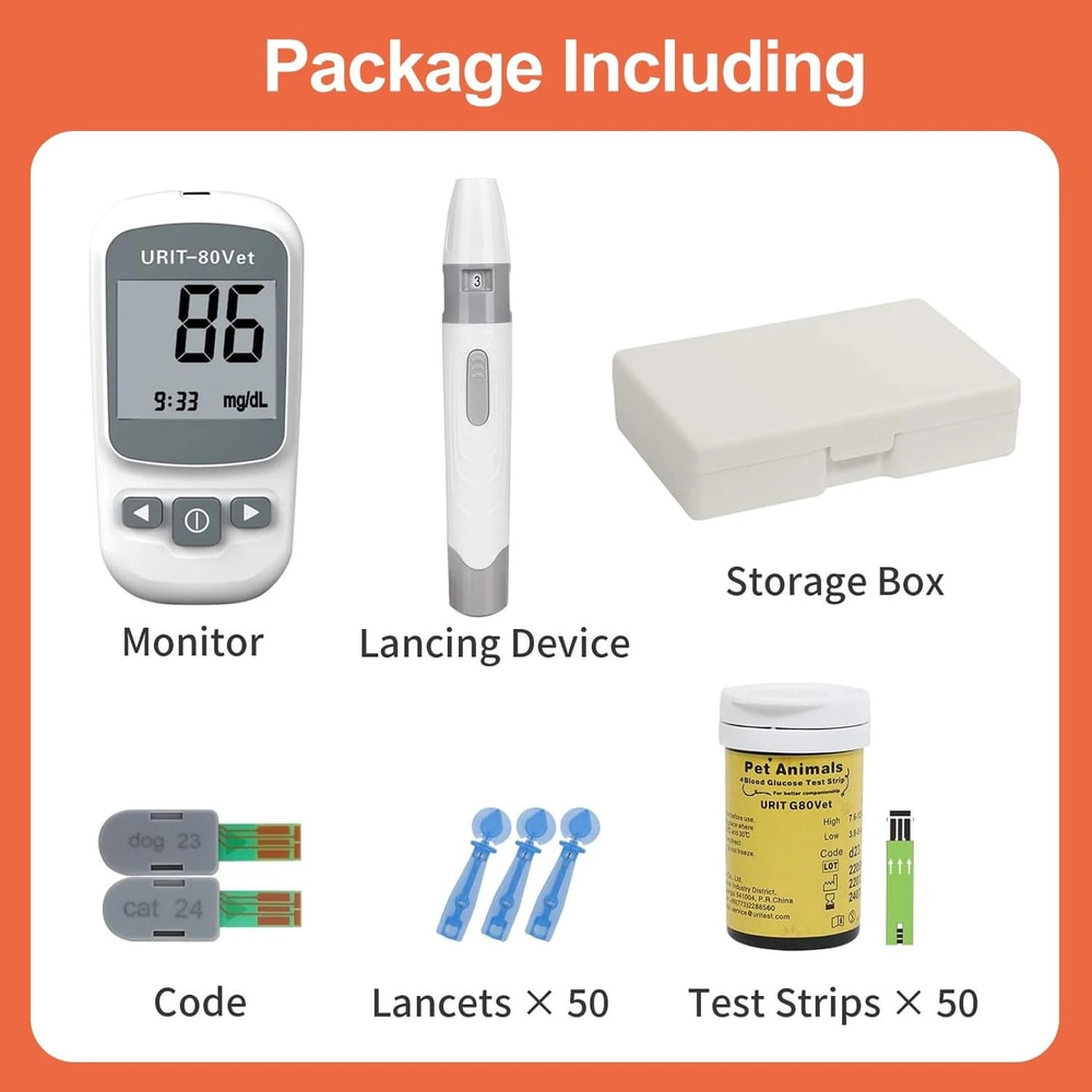 Pet Glucose Monitoring Kit Blood Sugar Monitor For Dogs And Cats With Pain Free Testing 7