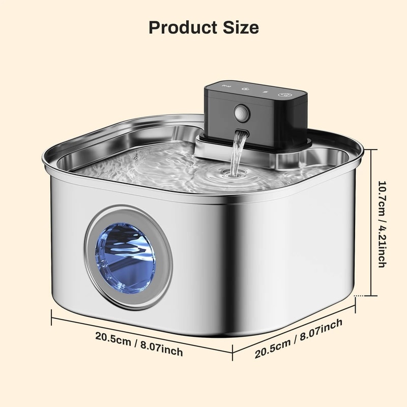 32L Automatic Cat Water Fountain Wireless Stainless Steel Pet Water Dispenser With Sensor 4
