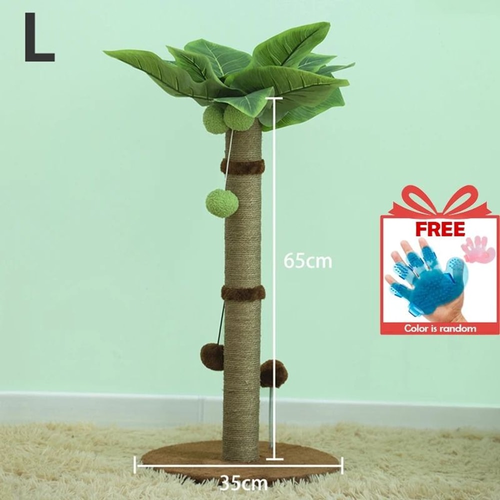 65cm Cat Scratching Post Sisal Scratch Tree With Interactive Ball Toys For Indoor Cats 2