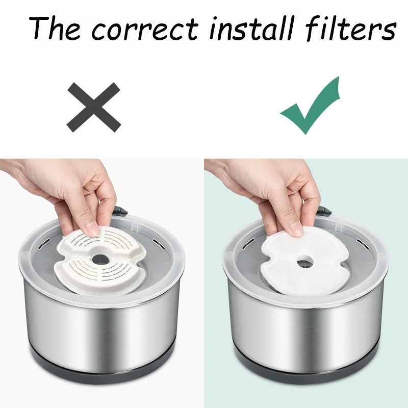 4 Pack Cat Water Fountain Filters Carbon Replacement Filters For Stainless Steel Pet Drinking Fount 3