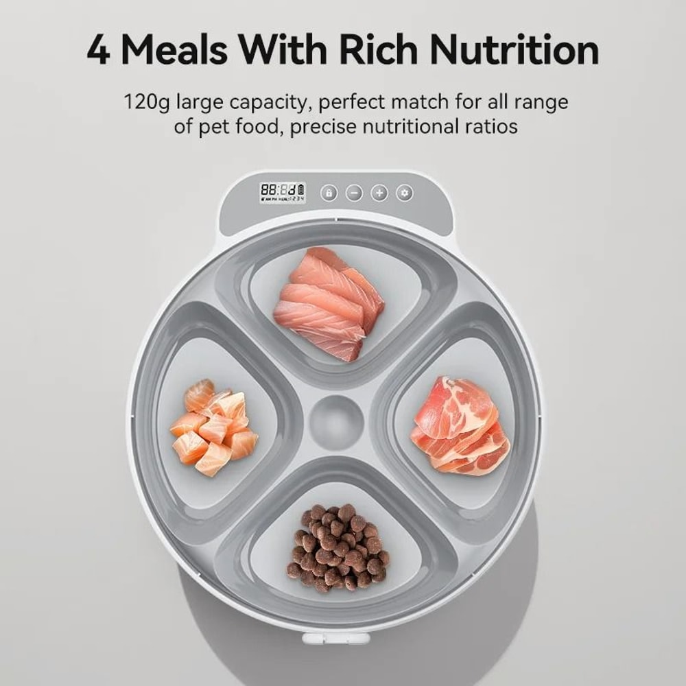 ROJECO Automatic Pet Feeder 4 Meal Smart Wireless Food Dispenser For Wet And Dry Cat Dog Food 2