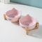 Non Slip Ceramic Double Pet Bowl Set With Stand For Cats And Dogs 3