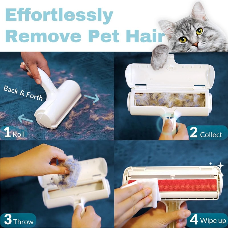 Reusable Pet Hair Remover Roller For Furniture Clothing And Carpets 5