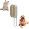 Rechargeable Steam Pet Grooming Brush 3 In 1 Self Cleaning Deshedding Comb 8