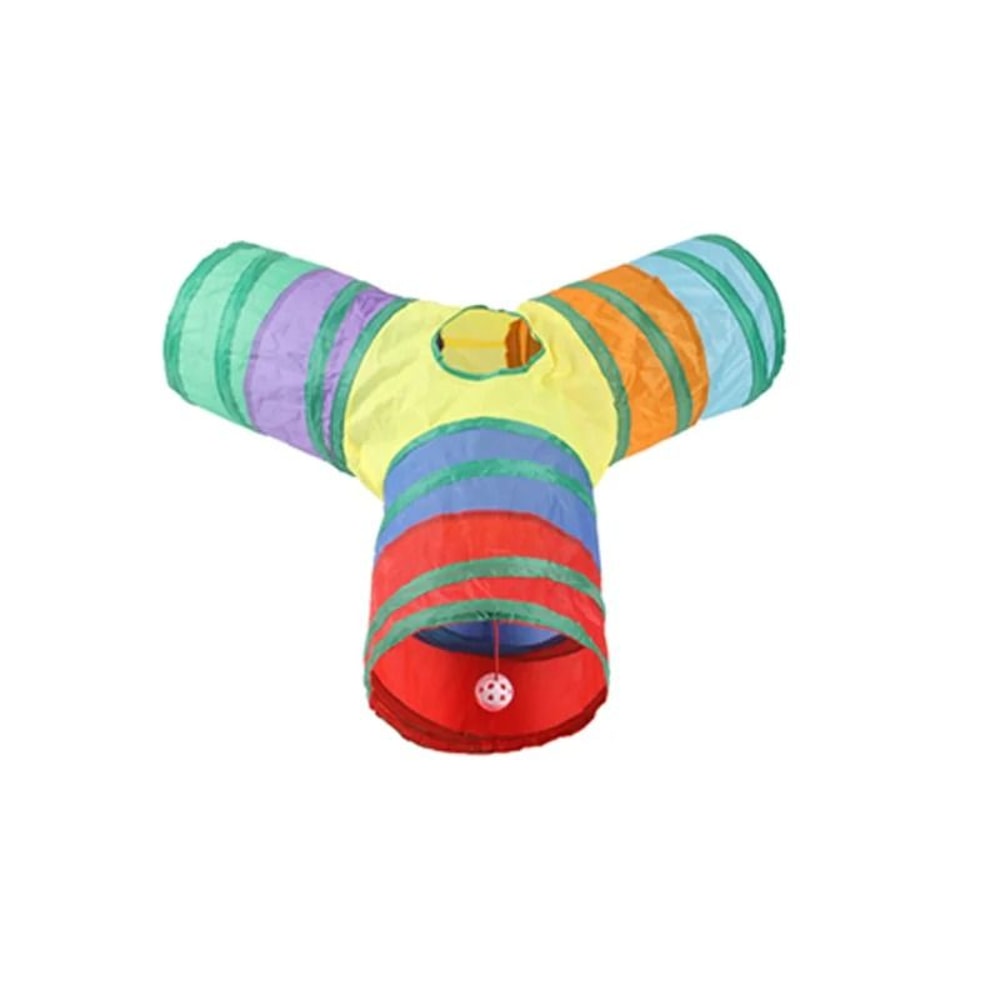 Rainbow Cat Tunnel Collapsible Interactive Play Tube For Cats And Puppies 13