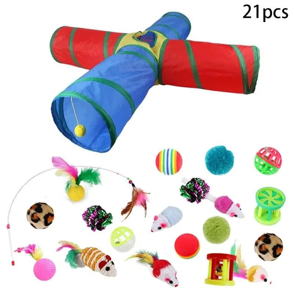 Rainbow Cat Tunnel Collapsible Interactive Play Tube For Cats And Puppies 26