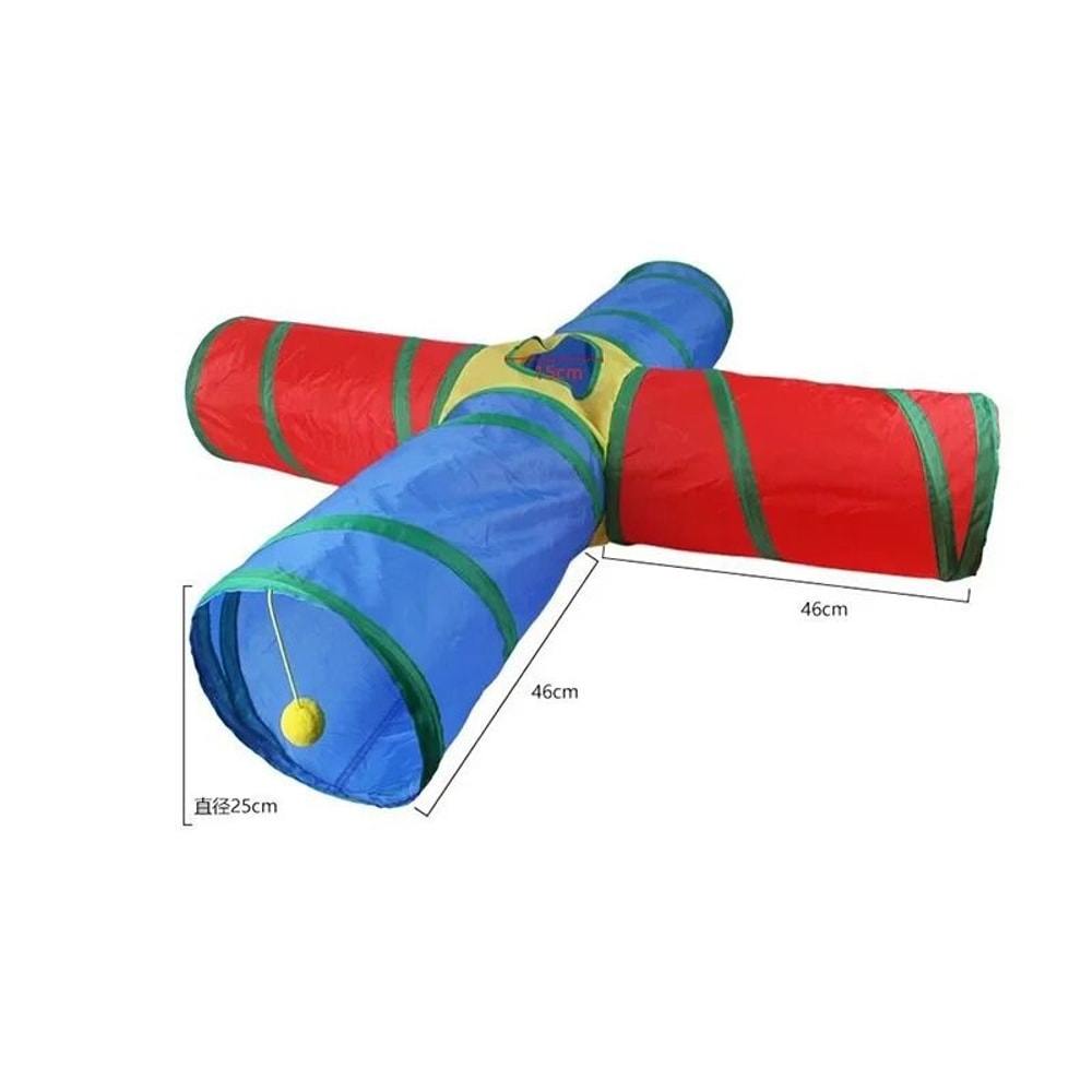 Rainbow Cat Tunnel Collapsible Interactive Play Tube For Cats And Puppies 14