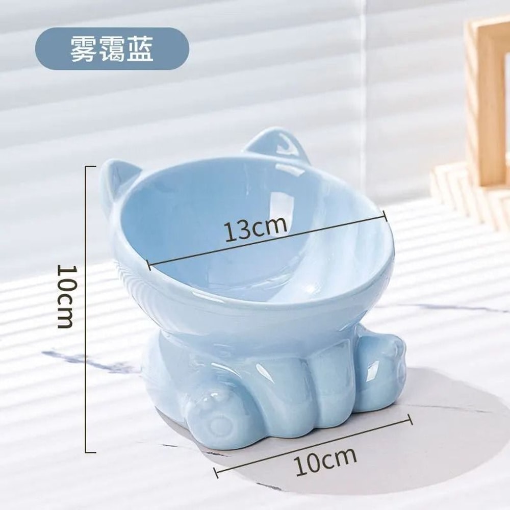 Elevated Ceramic Cat Bowl With Stand Diagonal Pet Feeding Dish For Cats And Small Dogs 3