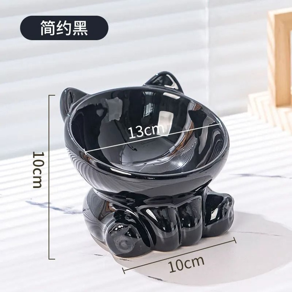 Elevated Ceramic Cat Bowl With Stand Diagonal Pet Feeding Dish For Cats And Small Dogs 1
