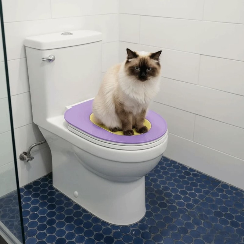 Portable Cat Toilet Trainer Washable Reusable Non Slip Pet Litter Box For Travel 5