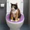 Portable Cat Toilet Trainer Washable Reusable Non Slip Pet Litter Box For Travel 6