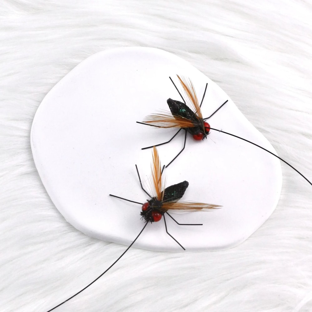 Cat Feather Teaser Replacement Heads Interactive Bell Insect Toy Set For Cats 7