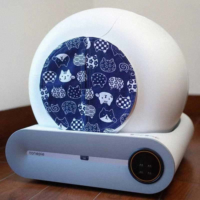 Cartoon Cat Litter Box Door Curtain Odor And Dust Protector 8