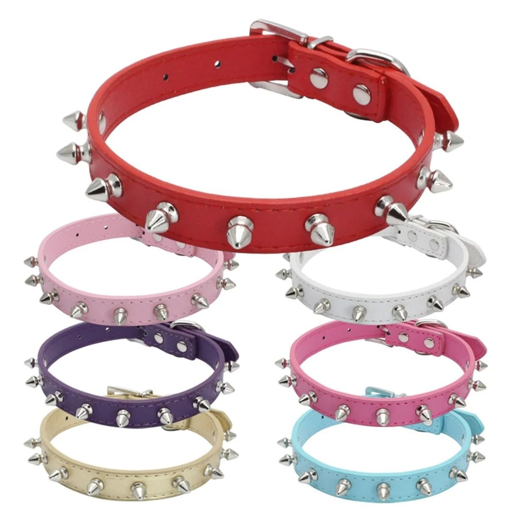 Leather Spiked Pet Collar For Dogs And Cats 10