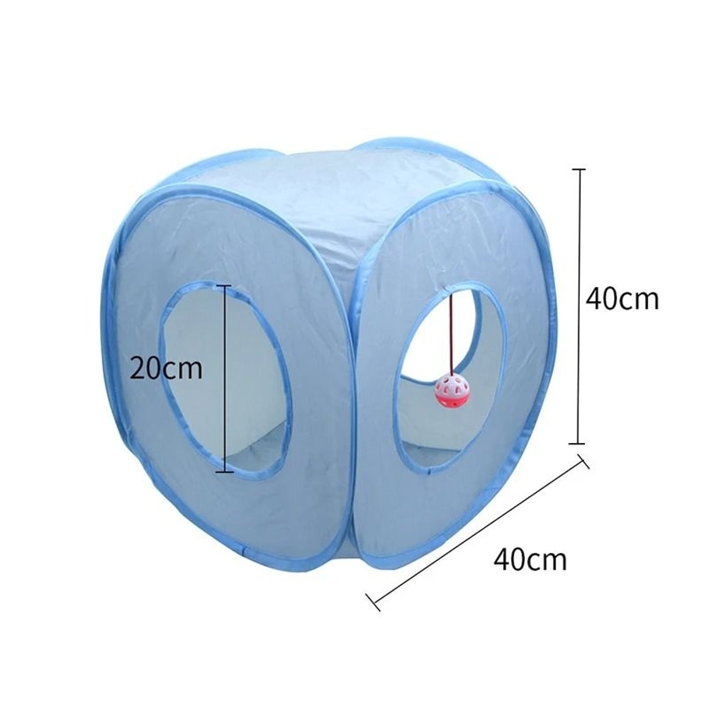 3 Way Foldable Cat Tunnel Toy With Peep Hole 1