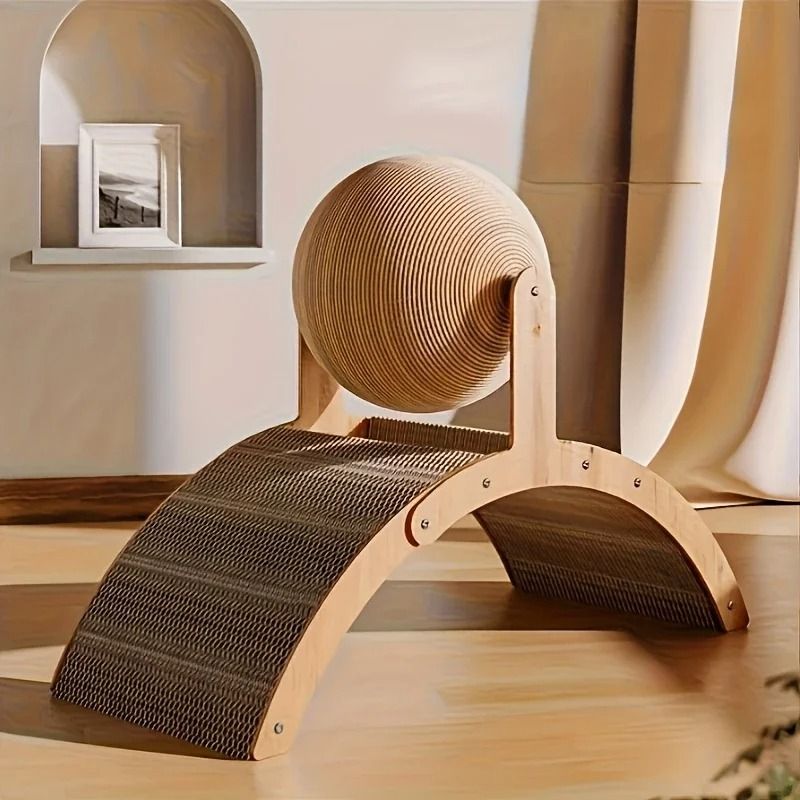 2 In 1 Wooden Sisal Cat Scratching Ball And Scratch Post 6