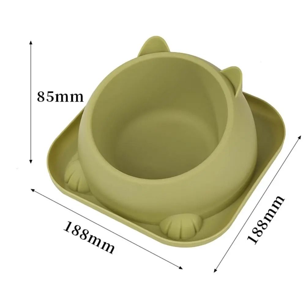Stainless Steel Anti Spill Cat Feeding Bowl With Non Slip Base 1