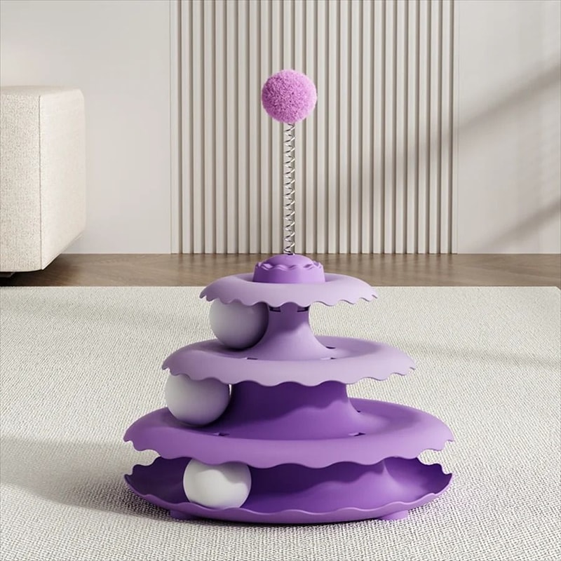 Interactive Cat Turntable Teaser Toy For Self Play 1