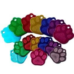 20 piece paw shape pet id tags for dogs and cats aluminum name tags
