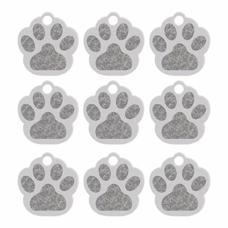 20 Piece Paw Shape Pet ID Tags For Dogs And Cats Aluminum Name Tags 8
