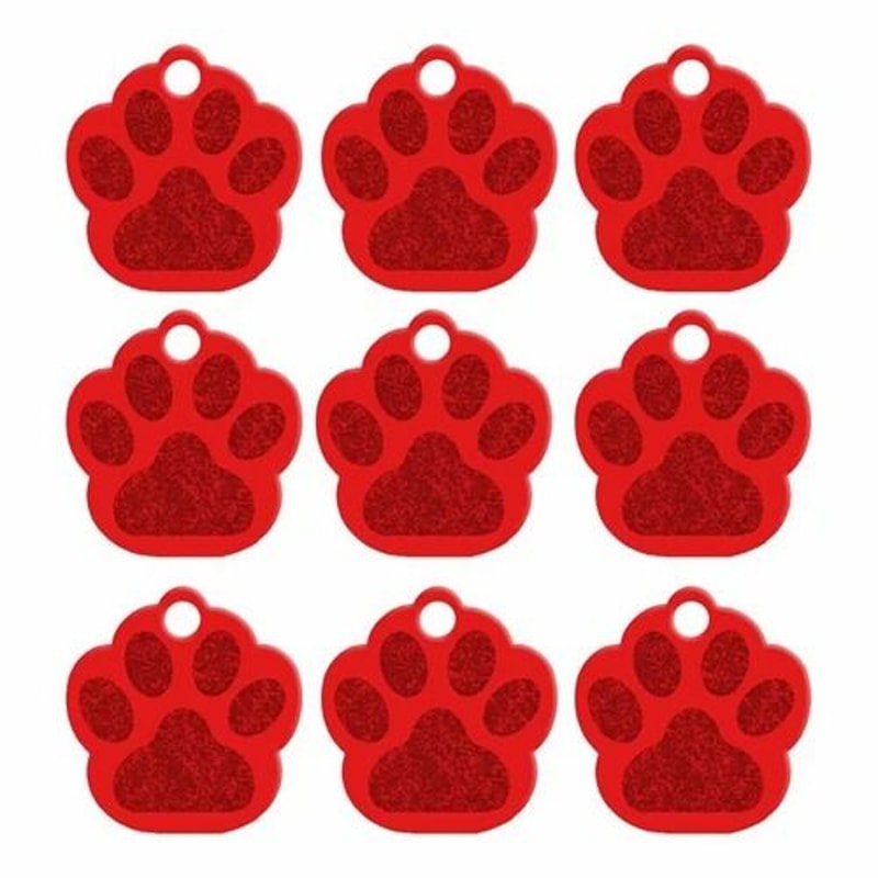 20 Piece Paw Shape Pet ID Tags For Dogs And Cats Aluminum Name Tags 5
