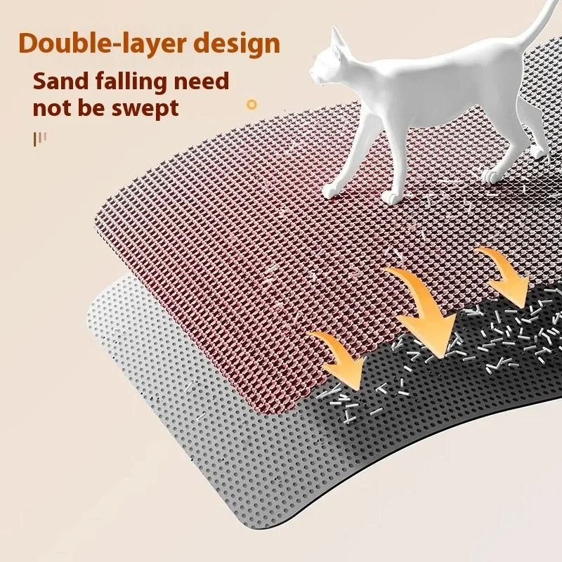 Heavy Duty Double Layer Cat Litter Mat Waterproof Non Slip Floor Protector 9