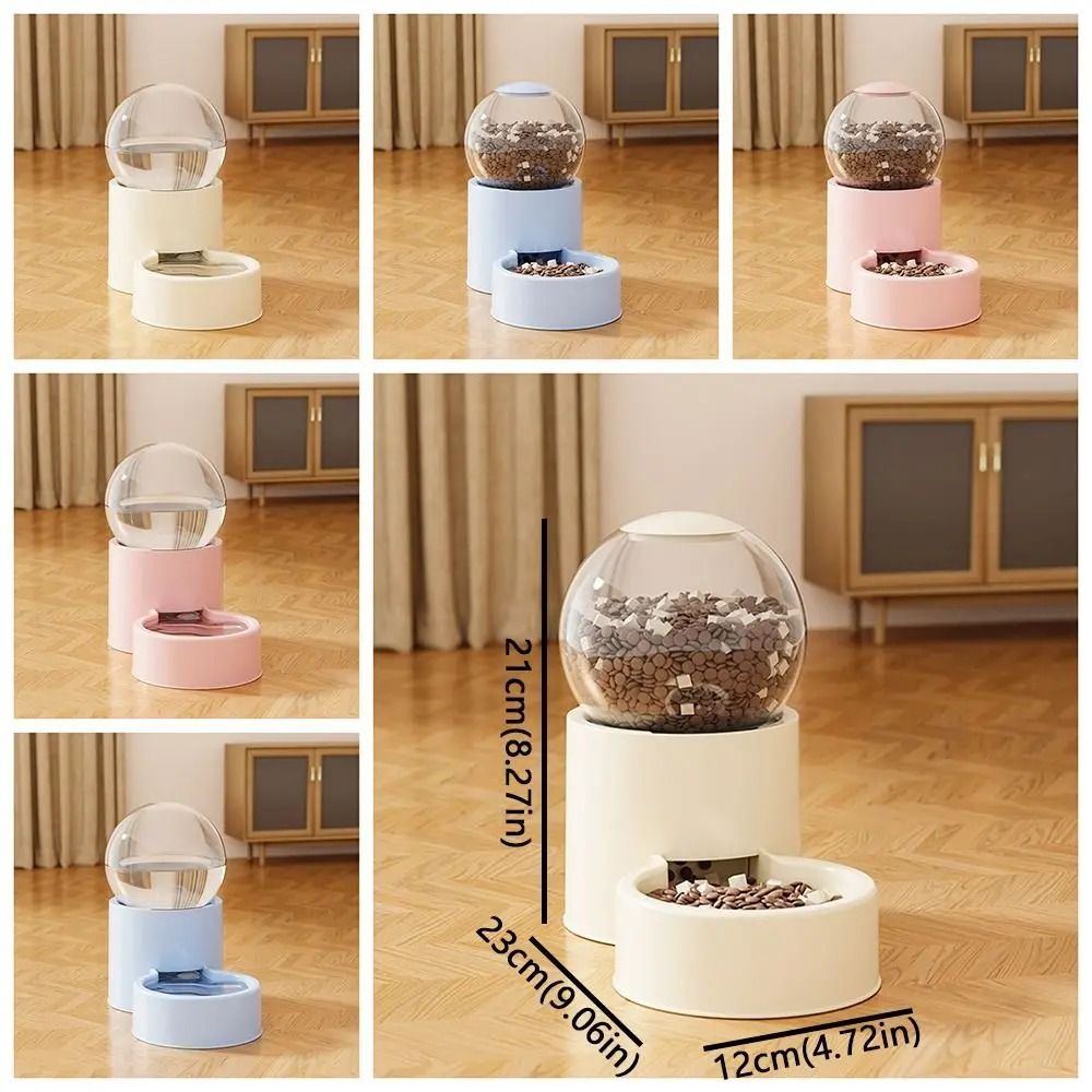Large Capacity Automatic Pet Feeder And Leakproof Water Dispenser With Elevated Bowl 7