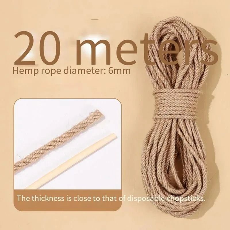 Natural Sisal Rope For Cat Scratching Posts DIY Cat Tree Repair Rope 2