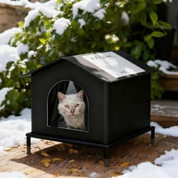 all season insulated outdoor cat house waterproof warm shelter for stray and indoor cats