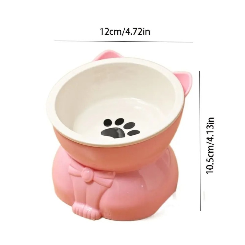 Ceramic Slanted Cat Bowl Non Slip Pet Food And Water Feeder For Cats And Small Dogs 6