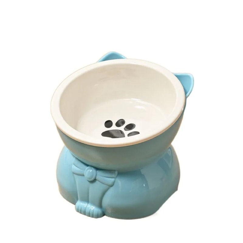 Ceramic Slanted Cat Bowl Non Slip Pet Food And Water Feeder For Cats And Small Dogs 2