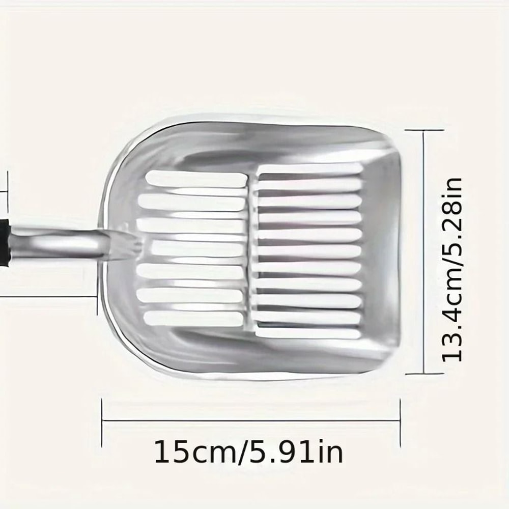 Heavy Duty Stainless Steel Cat Litter Scoop With Long Handle Metal Sifter For Easy Cleaning 4