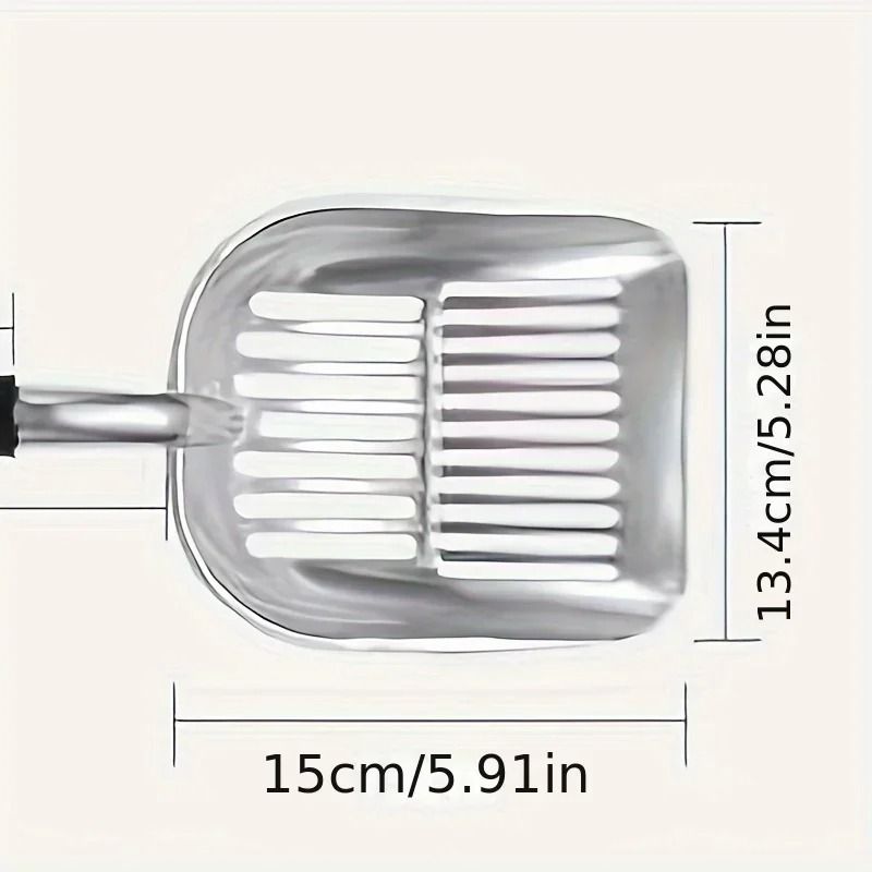Heavy Duty Stainless Steel Cat Litter Scoop With Long Handle Metal Sifter For Easy Cleaning 4