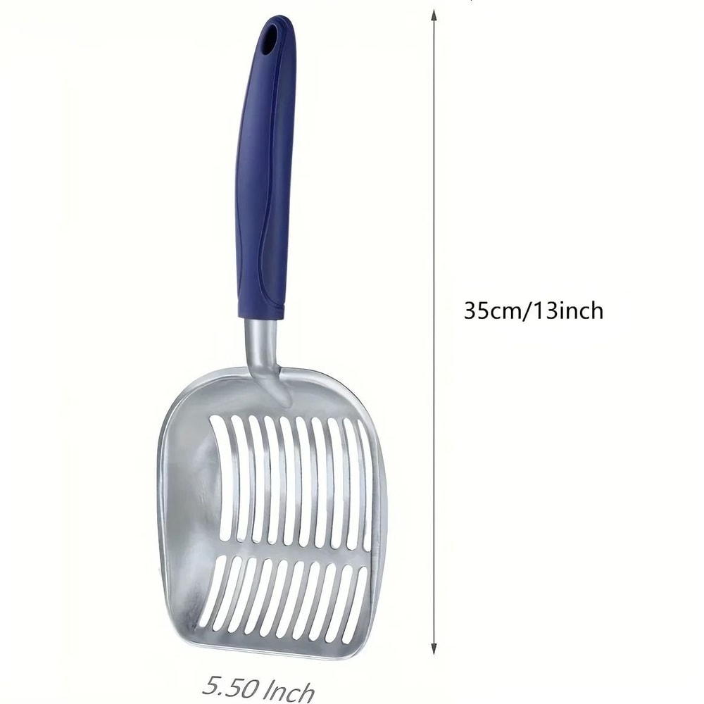 Heavy Duty Stainless Steel Cat Litter Scoop With Long Handle Metal Sifter For Easy Cleaning 2