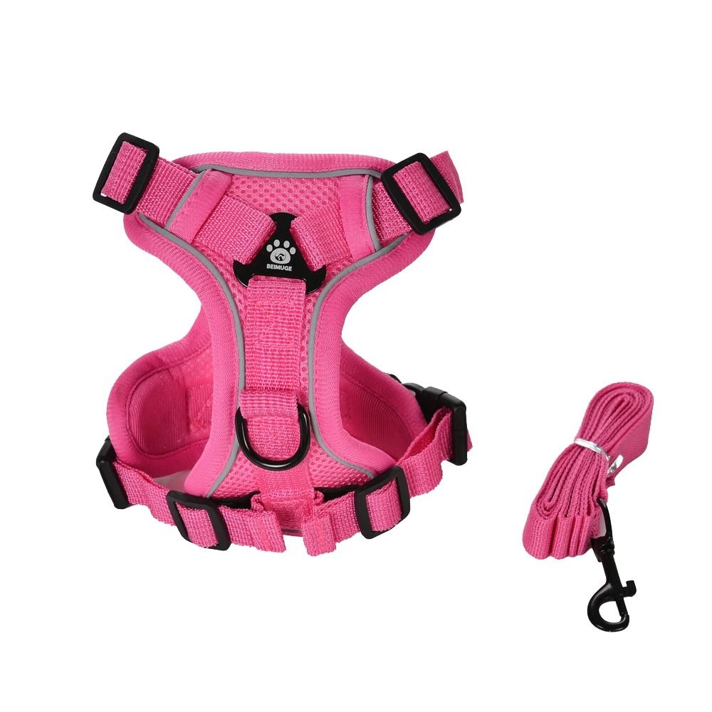 Reflective Breathable Pet Harness Leash Set For Small And Medium Dogs And Cats 2