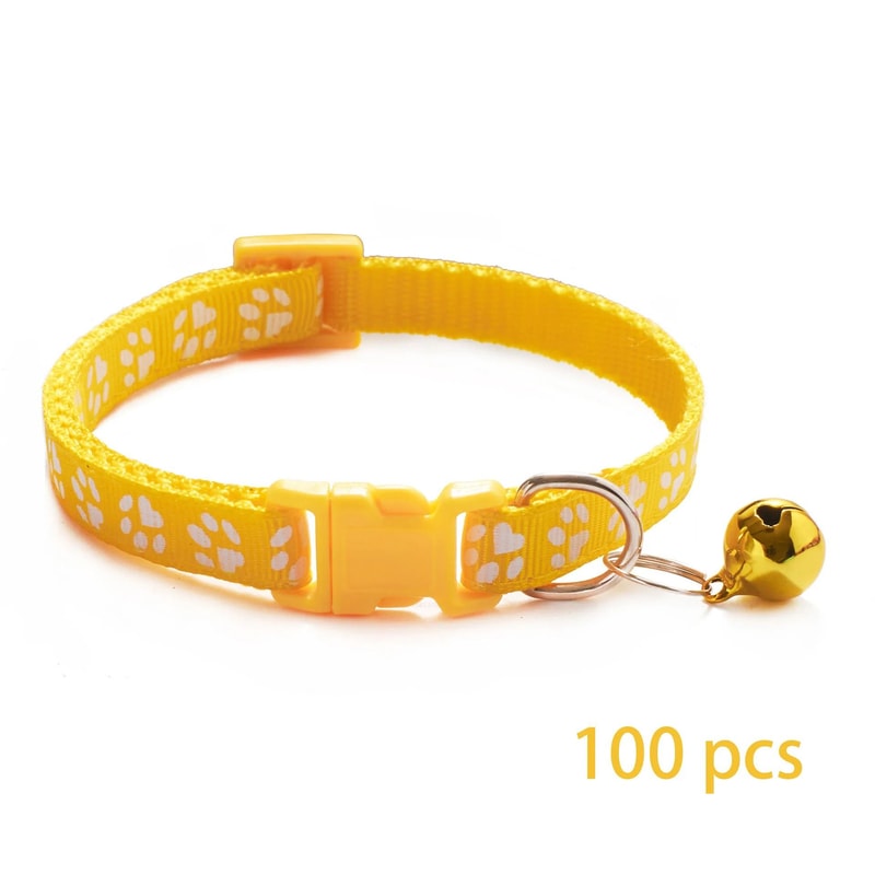 Adjustable Bell Pet Collar Set For Cats And Small Dogs 100 Piece Wholesale Pack 7