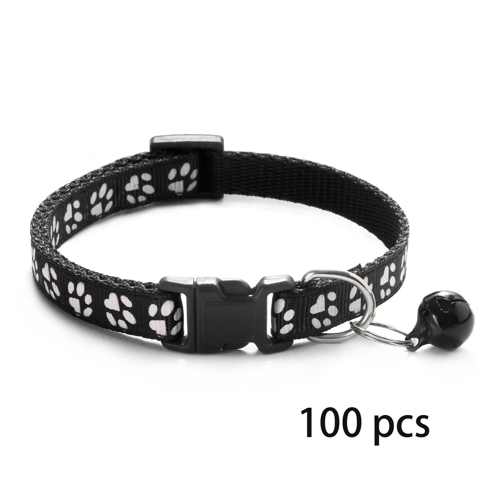 Adjustable Bell Pet Collar Set For Cats And Small Dogs 100 Piece Wholesale Pack 16