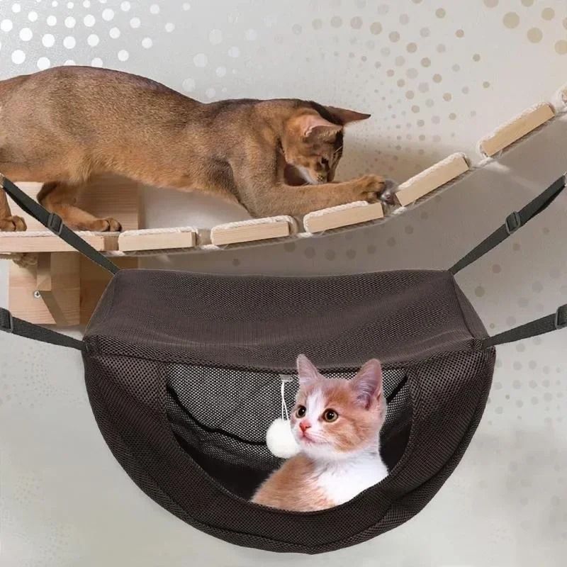 Breathable Mesh Cat Hammock Adjustable Hanging Pet Bed With Metal Frame 3