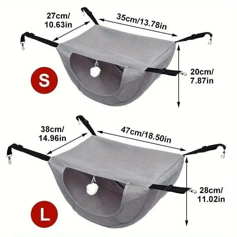Breathable Mesh Cat Hammock Adjustable Hanging Pet Bed With Metal Frame 4