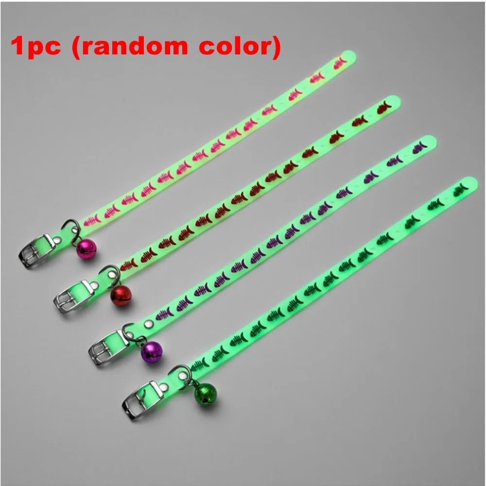 Luminous Silicone Cat Collar Glowing Anti Loss Pet Necklace With Bell 1