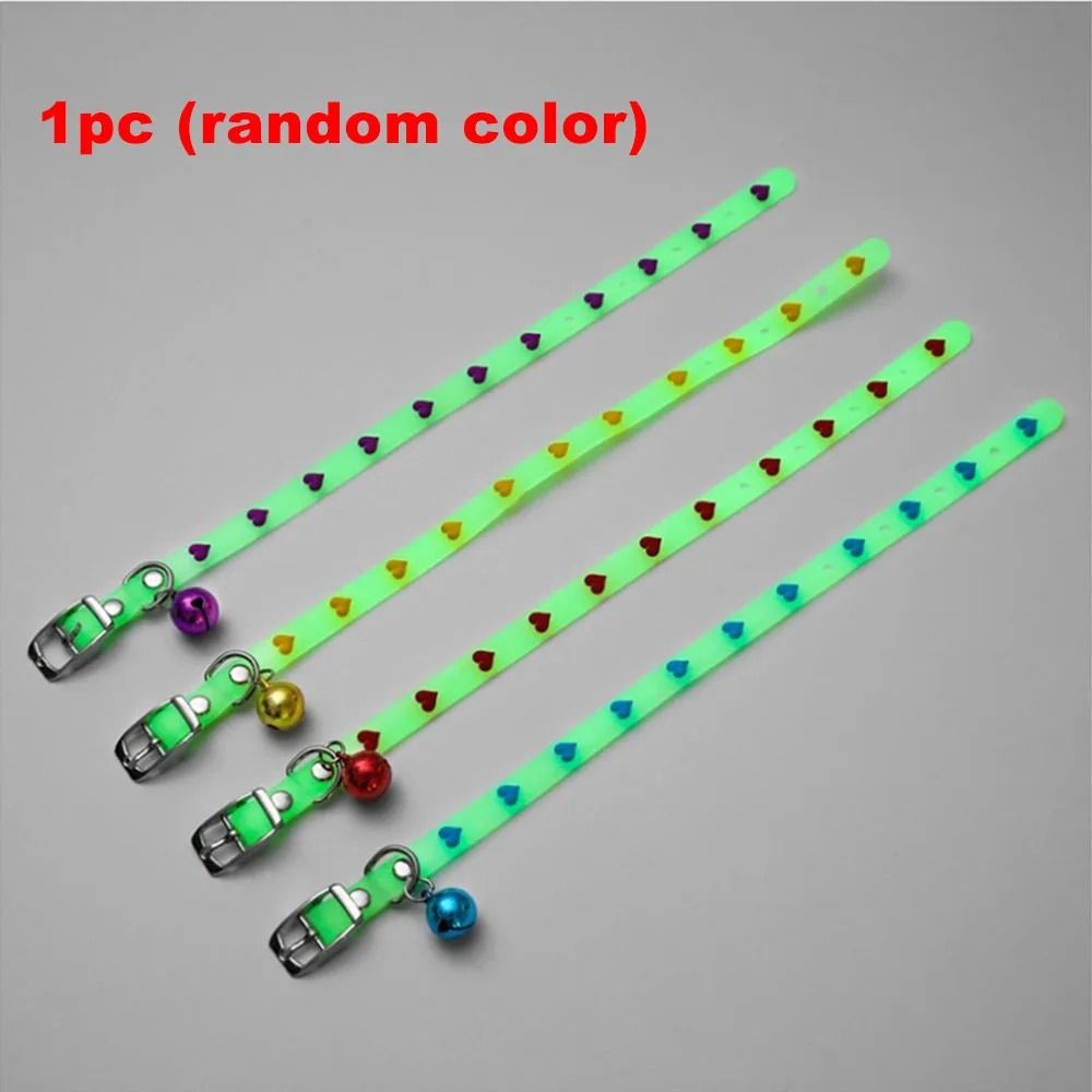 Luminous Silicone Cat Collar Glowing Anti Loss Pet Necklace With Bell 3