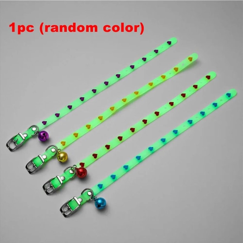 Luminous Silicone Cat Collar Glowing Anti Loss Pet Necklace With Bell 3