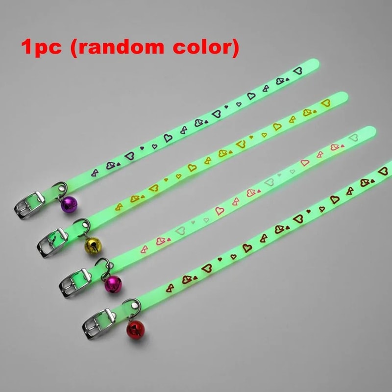Luminous Silicone Cat Collar Glowing Anti Loss Pet Necklace With Bell 4