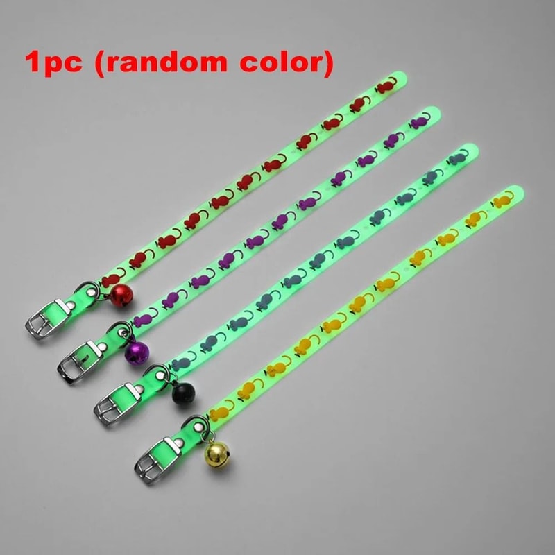 Luminous Silicone Cat Collar Glowing Anti Loss Pet Necklace With Bell 5