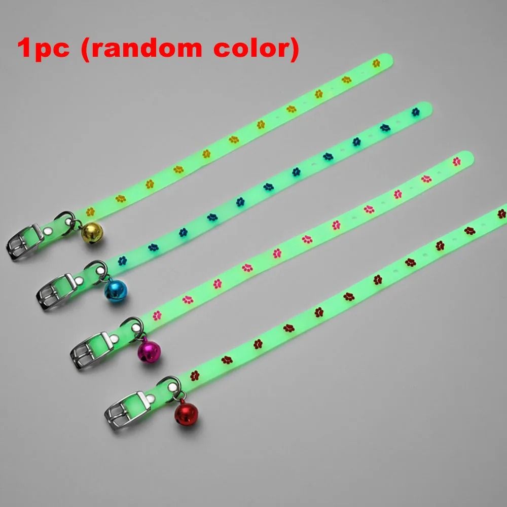 Luminous Silicone Cat Collar Glowing Anti Loss Pet Necklace With Bell 6
